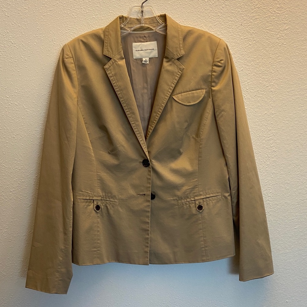 Banana Republic Khaki Women's Single-Breasted Blazer